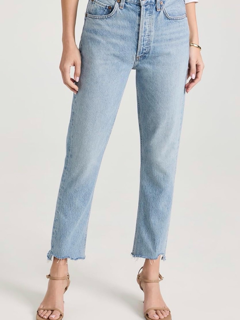 AGOLDE Riley High Rise Straight Crop Jeans Zephyr Waist 23